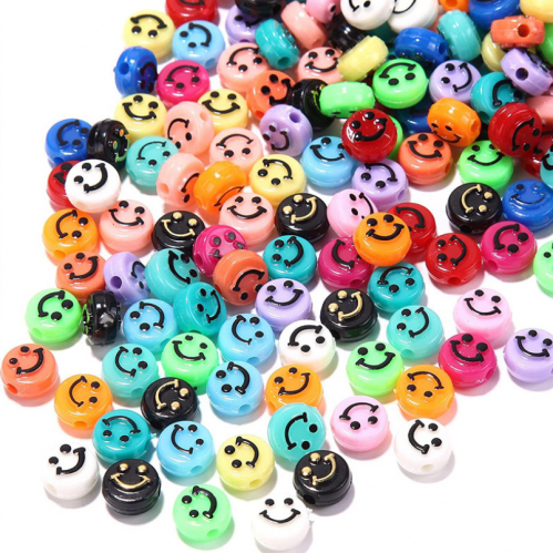 DIY Smiley Face Beads 10MM acrylic Smiley face Beads Accessaries